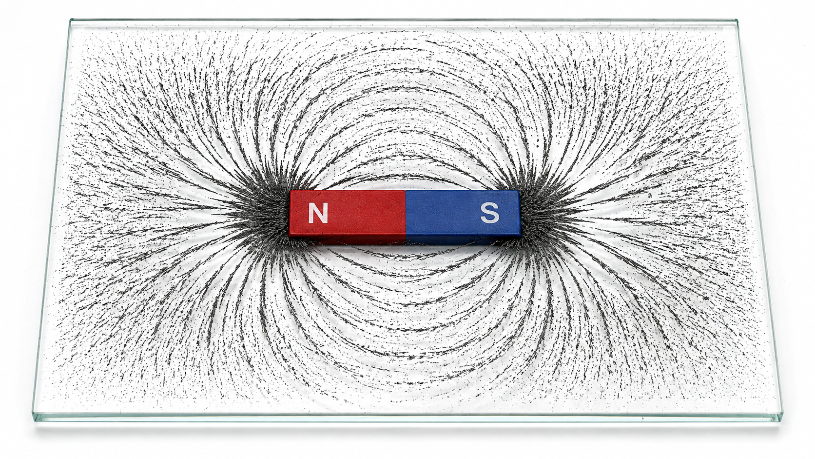 Iron Filings Pattern Surrounding a Bar Magnet